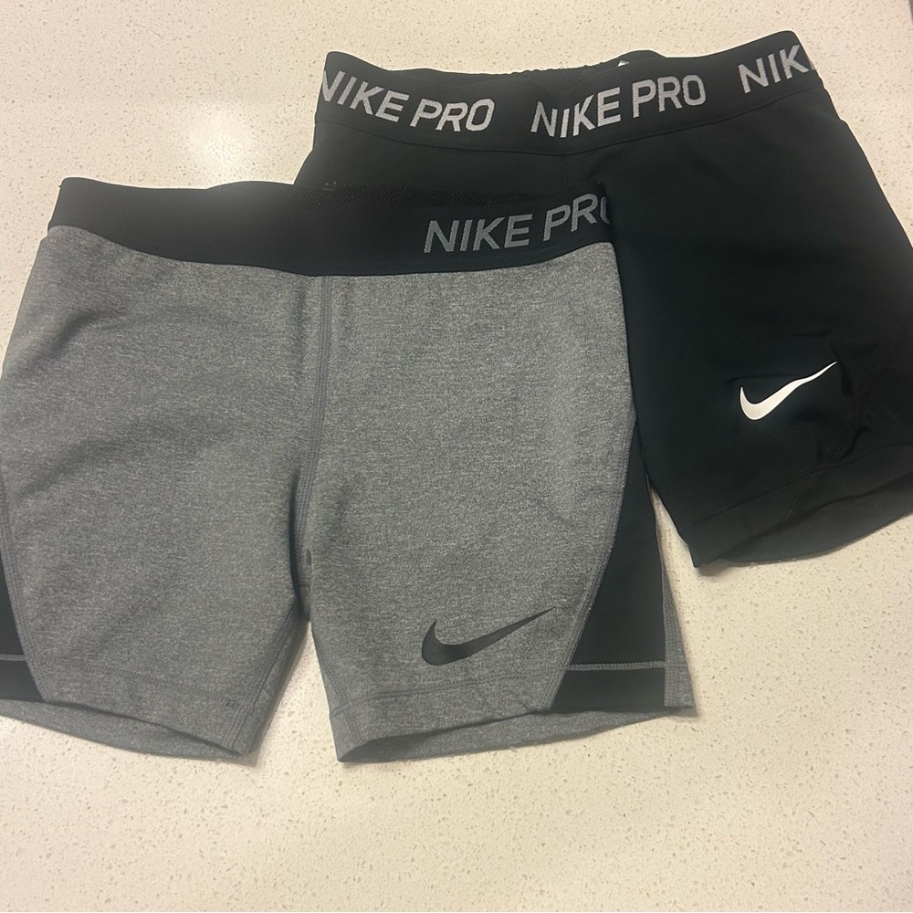 Nike Pro Black and Gray Shorts Duo